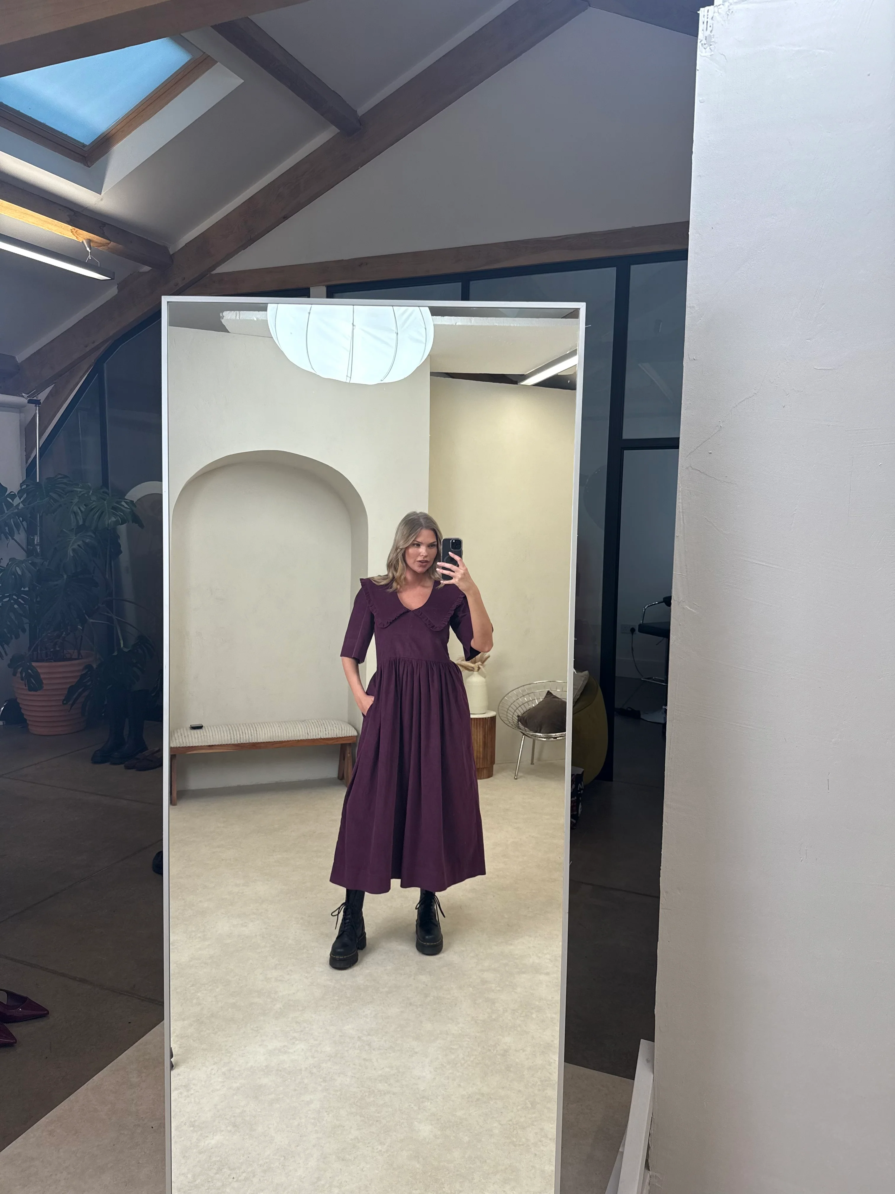 Bertie Dress - Purple Corduroy - Image 5